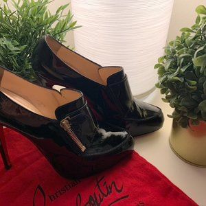 Christian Louboutin Patent Zip Ankle Booties SZ40